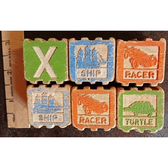 Vintage Wooden Blocks Kids Toys 1940s Americana - Picture 4 of 6